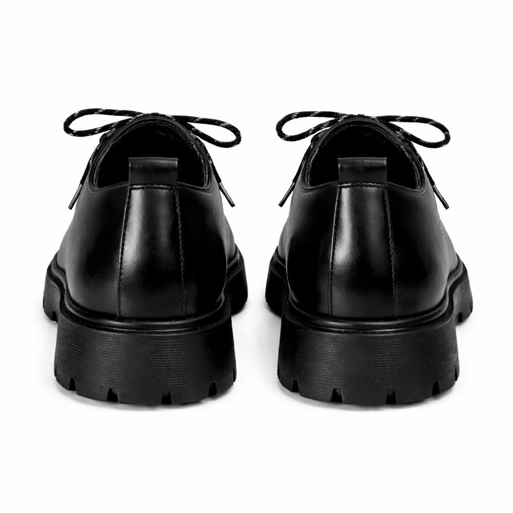 Mens Black and White Plain Toe Formal Shoe